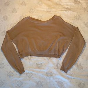 sandy brown cropped sweater